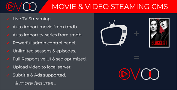 OVOO v2.5.3 - Movie & Video Streaming CMS with Unlimited TV-Series » Premium Scripts, Plugins & Mobile