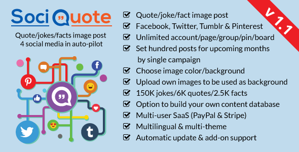 SociQuote v1.1 - Quotes/Jokes/Facts Image Post in Auto-Pilot &raquo; Premium Scripts, Plugins &amp; Mobile