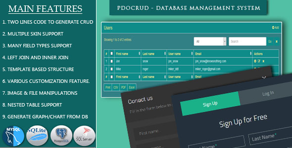 PDO Crud v4.8 – Advanced PHP CRUD application (Form Builder & Database Management) - nulled » Premium Scripts, Plugins & Mobile
