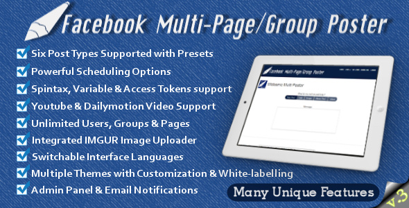 Facebook Multi-Page/Group Poster v3.83 » Premium Scripts, Plugins & Mobile