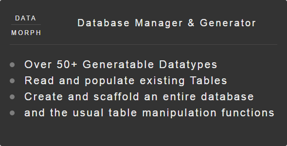 DataMorph Database Manager and Generator » Premium Scripts, Plugins & Mobile