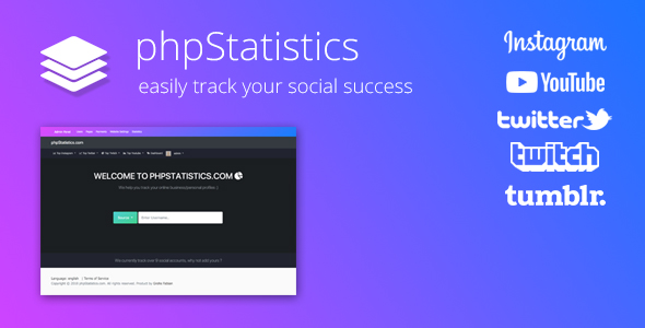 phpStatistics v1.6.2 - Social Tracking Tool for Instagram, Twitter, Twitch & YouTube » Premium Scripts, Plugins & Mobile