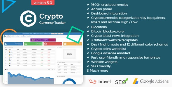 Crypto Currency Tracker v5.3 - Realtime Prices, Charts, News, ICO's and more &raquo; Premium Scripts, Plugins &amp; Mobile