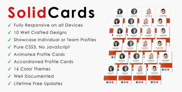 SolidCards - CSS3 Responsive Profile Cards » Premium Scripts, Plugins & Mobile