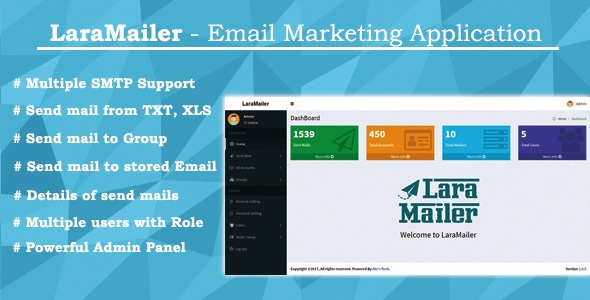 LaraMailer - Email Marketing Application with Multiple SMTP Support » Premium Scripts, Plugins & Mobile