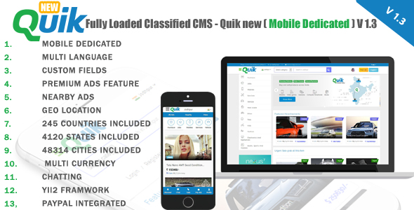 Quik new v1.3 - Fully Loaded Classified Ads CMS &raquo; Premium Scripts, Plugins &amp; Mobile