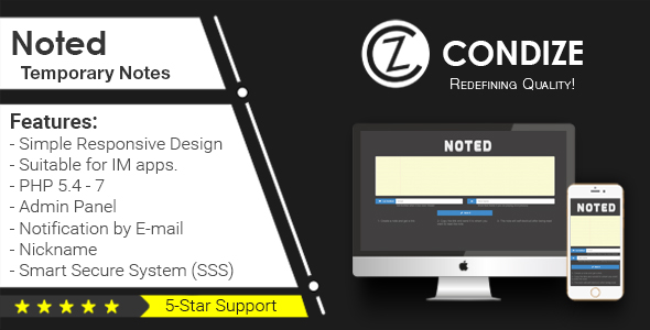 Noted - Temporary Notes System &raquo; Premium Scripts, Plugins &amp; Mobile