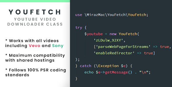 YouFetch - YouTube Video Downloader Class » Premium Scripts, Plugins & Mobile