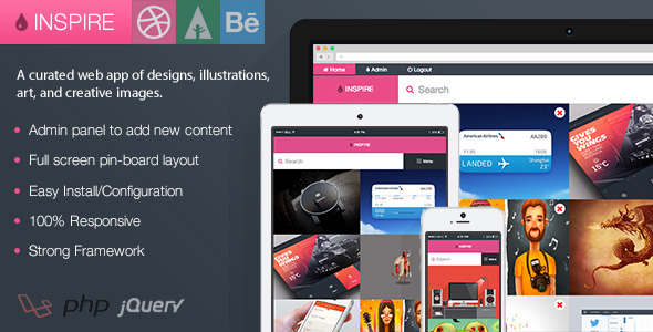 Inspire - Dribbble, Forrst, and Behance Board » Premium Scripts, Plugins & Mobile
