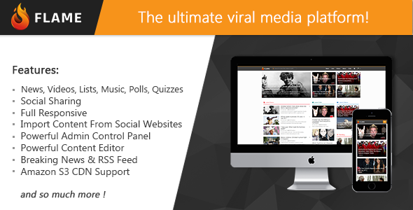Flame v1.3 - News, Viral Lists, Quizzes, Videos, Polls and Music - nulled » Premium Scripts, Plugins & Mobile