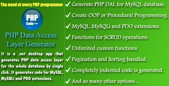 PHP DAL Generator » Premium Scripts, Plugins & Mobile