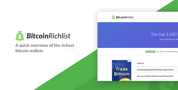 Bitcoin Richlist » Premium Scripts, Plugins & Mobile