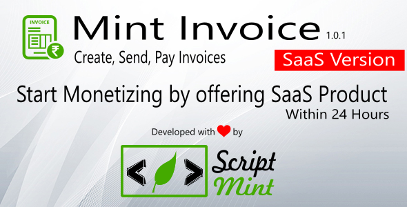 Mint Invoice SaaS Version - Create, Send, Pay Invoices, Paypal & Stripe Payment Gateway » Premium Scripts, Plugins & Mobile
