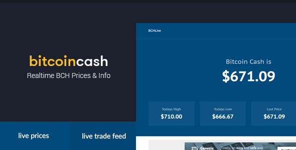 BCHLive - Realtime Prices & Info for Bitcoin Cash » Premium Scripts, Plugins & Mobile