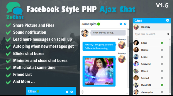 Zechat v1.5 - Facebook Style Php Ajax Chat » Premium Scripts, Plugins & Mobile