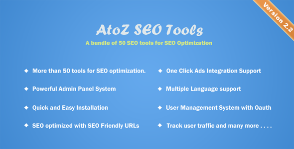 AtoZ SEO Tools v2.2 - Search Engine Optimization Tools » Premium Scripts, Plugins & Mobile