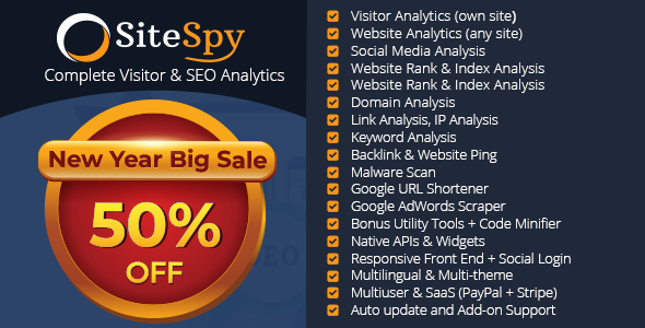 SiteSpy v5.0.1 - The Most Complete Visitor Analytics & SEO Tools » Premium Scripts, Plugins & Mobile