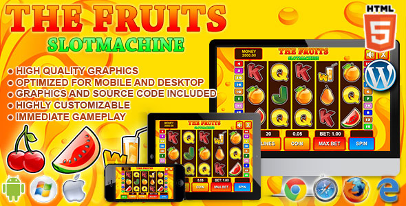 Slot Machine The Fruits - HTML5 Casino Game » Premium Scripts, Plugins & Mobile