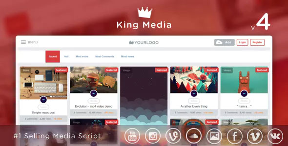King Media v4.1 - Viral Video, News, Image Upload and Share - nulled » Premium Scripts, Plugins & Mobile