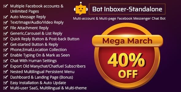 Bot Inboxer - Standalone v2.4.1 - Multi-account & Multi-page Messenger Chat Bot for Facebook - nulled » Premium Scripts, Plugins & Mobile