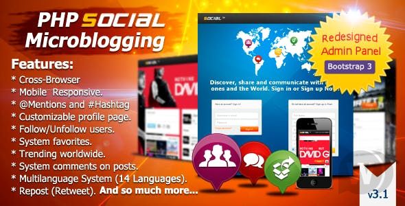 PHP Social Microblogging v3.1.1 » Premium Scripts, Plugins & Mobile