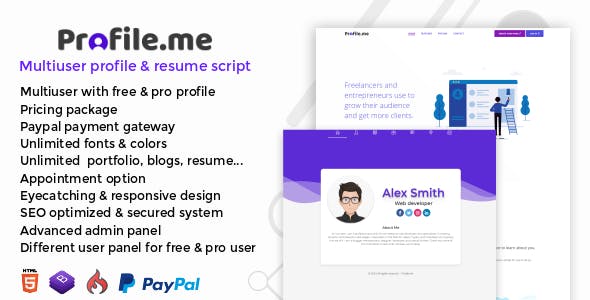 Profile.me v1.0 - Multiuser Profile & Resume Script » Premium Scripts, Plugins & Mobile