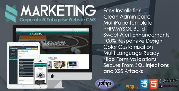 Marketing v1.2 - Corporate & Enterprise Website CMS &raquo; Premium Scripts, Plugins &amp; Mobile