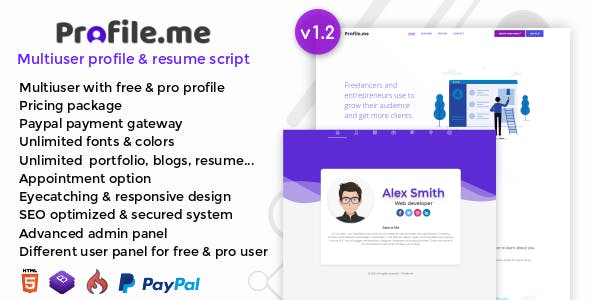 Profile.me v1.2 - Multiuser Profile & Resume Script - nulled » Premium Scripts, Plugins & Mobile