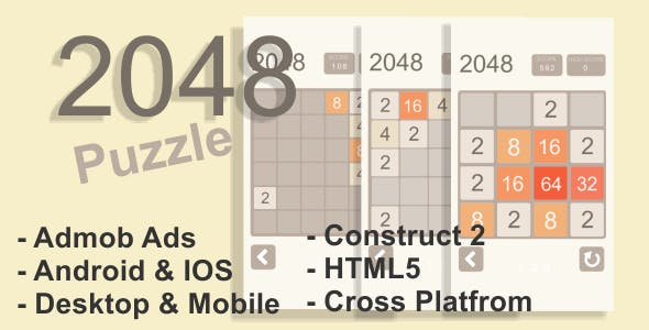 2048 Puzzle - HTML5 Desktop & Mobile Game + AdMob » Premium Scripts, Plugins & Mobile