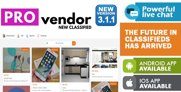 ProVendor v3.1.0 - New Model Classified - Desktop - Android - IOS » Premium Scripts, Plugins & Mobile