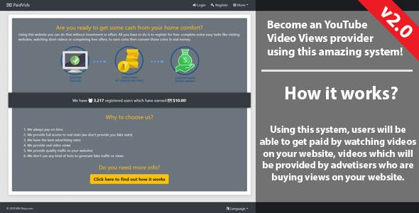 PaidVids v2.0.1 - Paid to watch system! » Premium Scripts, Plugins & Mobile