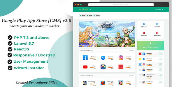 Google Play App Store CMS v2.0.3 » Premium Scripts, Plugins & Mobile