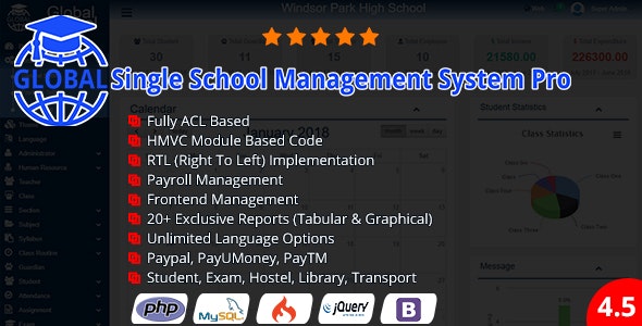Global v4.5 - Single School Management System Pro » Premium Scripts, Plugins & Mobile