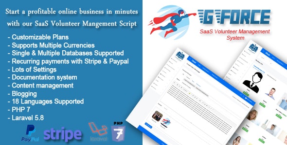 GForce v1.0 - SaaS Volunter Management System » Premium Scripts, Plugins & Mobile