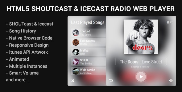 HTML5 Shoutcast & Icecast Radio Web Player v1.2 » Premium Scripts, Plugins & Mobile