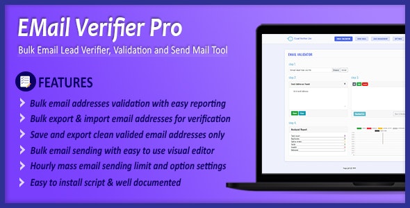 Email Verifier Pro v1.0.0 - Bulk Email Addresses Validation, Mail Sender & Email Lead Management Tool » Premium Scripts, Plugins & Mobile