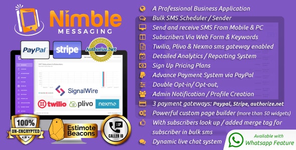 Nimble Messaging v1.5.1 - Professional SMS Marketing Application For Business - nulled » Premium Scripts, Plugins & Mobile