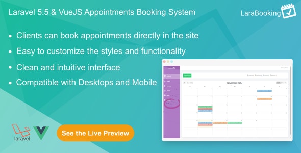 LaraBooking v1.0.1 - Laravel Appointments Booking System &raquo; Premium Scripts, Plugins &amp; Mobile