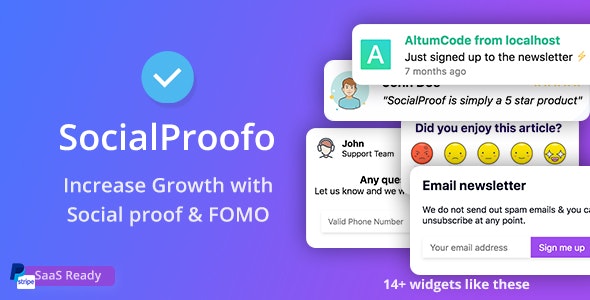 SocialProofo v1.7.1 - 14+ Social Proof & FOMO Notifications for Growth - nulled » Premium Scripts, Plugins & Mobile