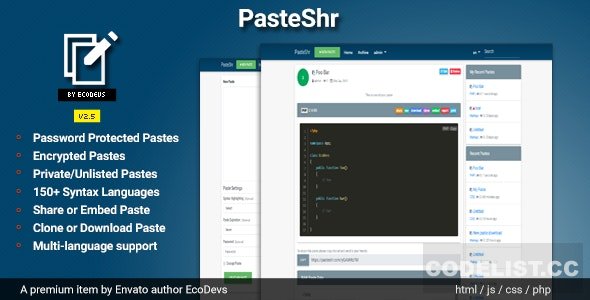 PasteShr v2.5.5 - Text Hosting & Sharing Script - nulled » Premium Scripts, Plugins & Mobile