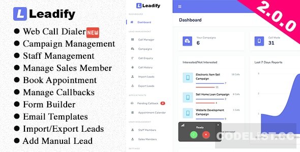 Leadify v2.0.0 - Lead & Call Center CRM - nulled » Premium Scripts, Plugins & Mobile
