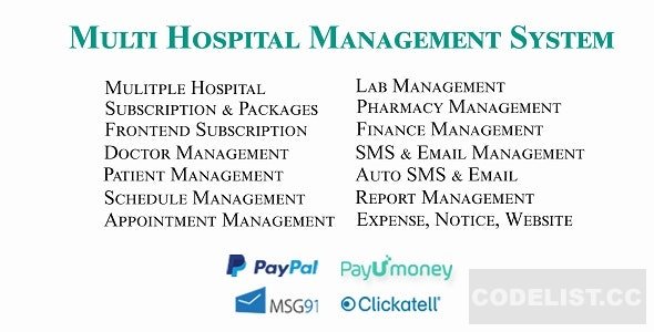 Multi Hospital - Hospital Management System (Saas App) - 29 October 2022 &raquo; Premium Scripts, Plugins &amp; Mobile