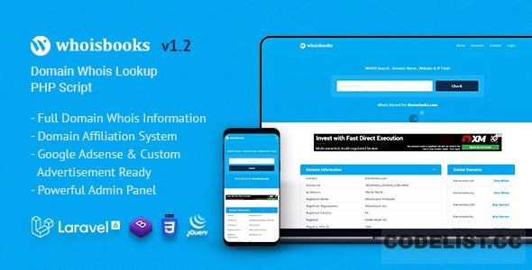 WhoisBooks v1.2 - Domain Whois Lookup PHP Script » Premium Scripts, Plugins & Mobile