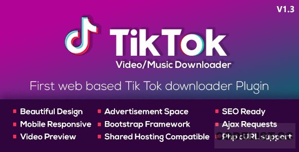 TikTok Video and Music Downloader with no Watermark v1.2 &raquo; Premium Scripts, Plugins &amp; Mobile