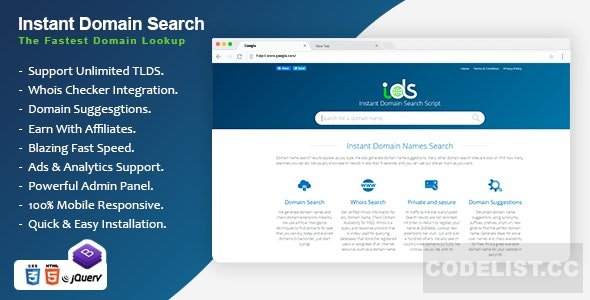 Instant Domain Search Script v1.0 » Premium Scripts, Plugins & Mobile