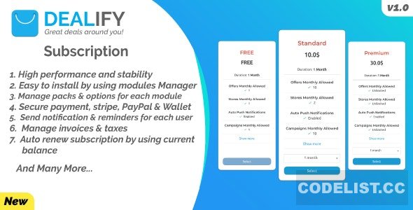 Dealify Subscription Plugin v1.0 - PayPal, Stripe & Billing Manager » Premium Scripts, Plugins & Mobile