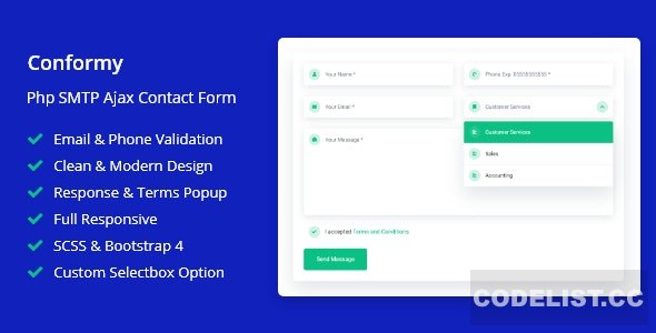 Conformy v1.0 - PHP Ajax Modern Contact Form » Premium Scripts, Plugins & Mobile