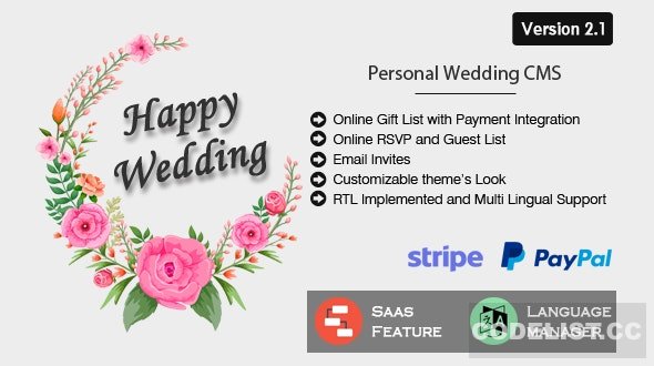 Happy Wedding v2.1 - Personal Wedding & Invitation CMS » Premium Scripts, Plugins & Mobile