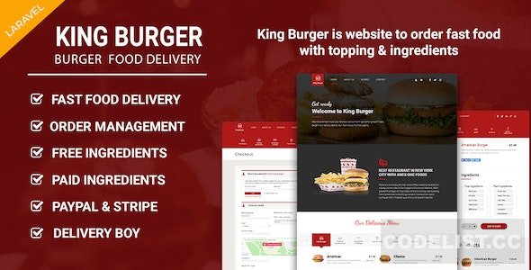 King Burger v1.3 - Restaurant Food Ordering website with Ingredients In Laravel » Premium Scripts, Plugins & Mobile