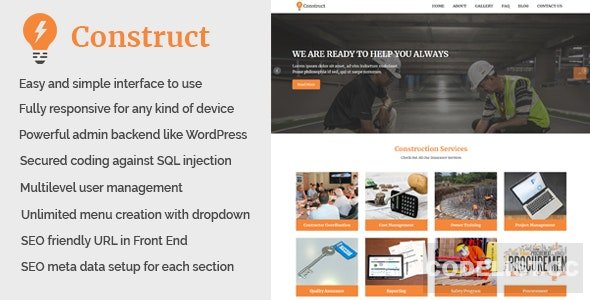 Construct v1.1- Building and Construction Website CMS » Premium Scripts, Plugins & Mobile
